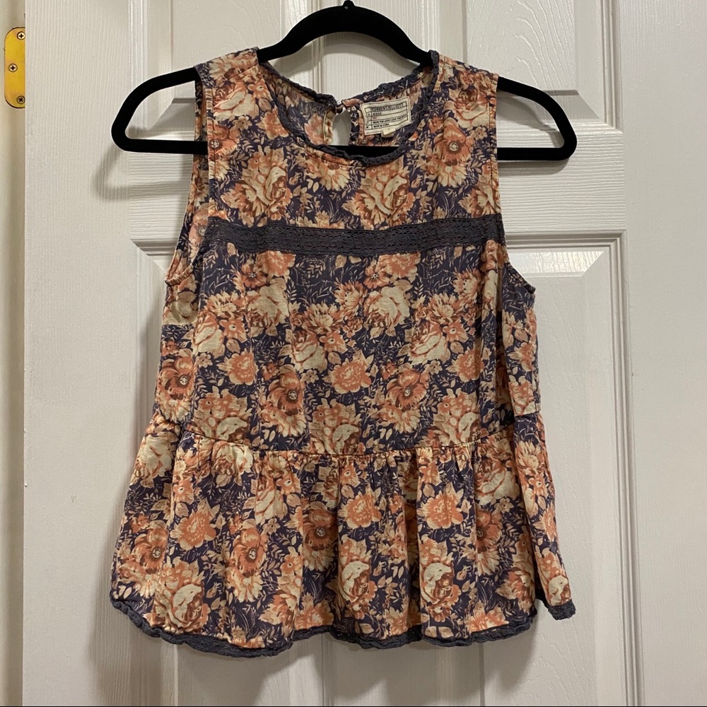 CURRENT/ELLIOTT Peplum Lace Tank
